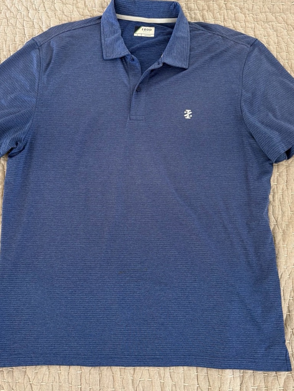 Izod Men's Blue Heather Polo with Embroidered Logo
